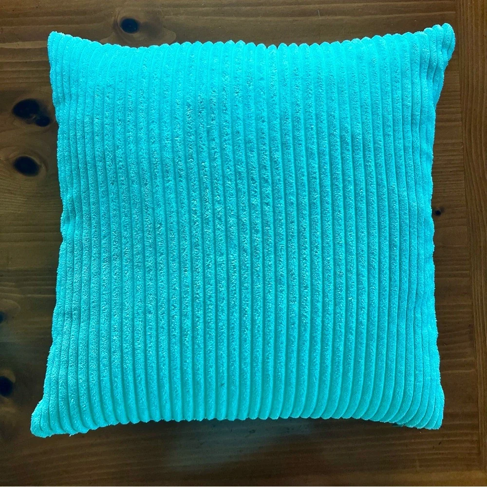 Teal Corduroy 16” Square Throw Pillows